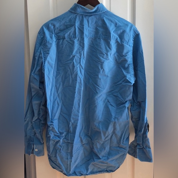 MEN’S ZEGNA SPORT VINTAGE BLUE LONG-SLEEVE BUTTON-DOWN SHIRT - MEDIUM - Picture 2 of 3